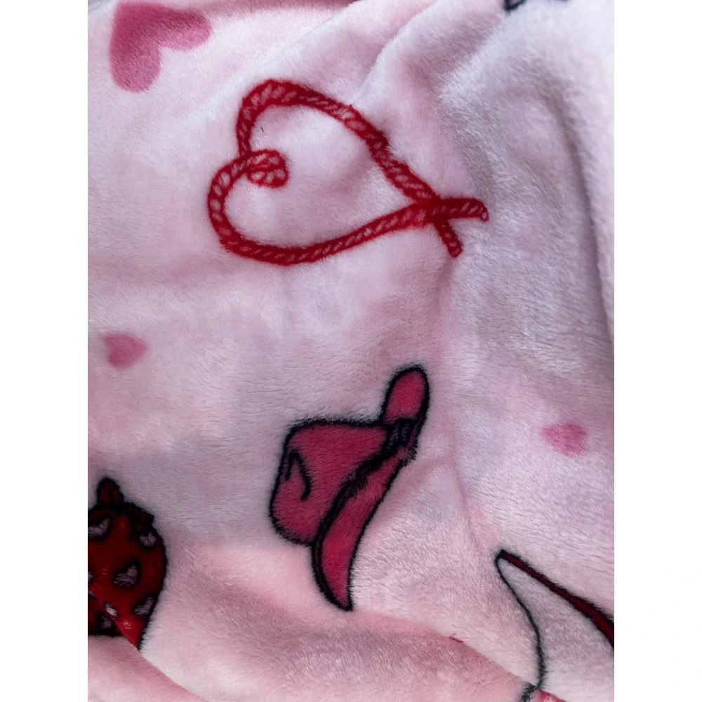 Valentine Pink Cowboy Full/Queen Fleece Blanket‎